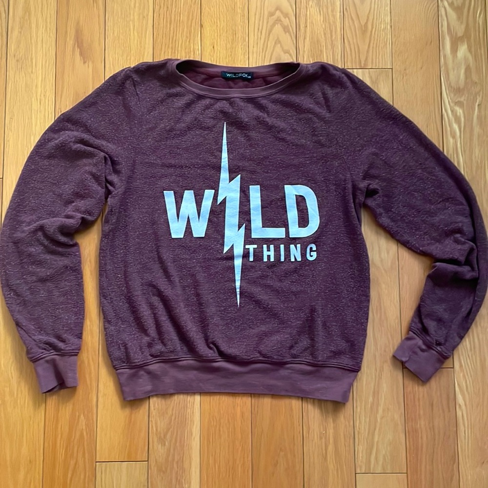 WILDFOX Wild Thing Sweatshirt Lightning Bolt Graphic Statement Top Boho Coastal
